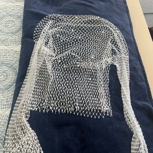 Mesh pearl glitter top